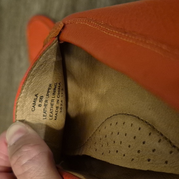 Ralph Lauren RLL Bold Red/Orange Camila Driving Loafers Sz 8.5 - Picture 6 of 7